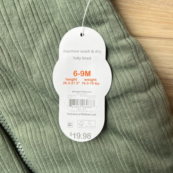 Wonder Nation Green Sherpa-Lined Bunting Suit Pram Stroller Coverall 6-9 Months - Picture 3 of 4